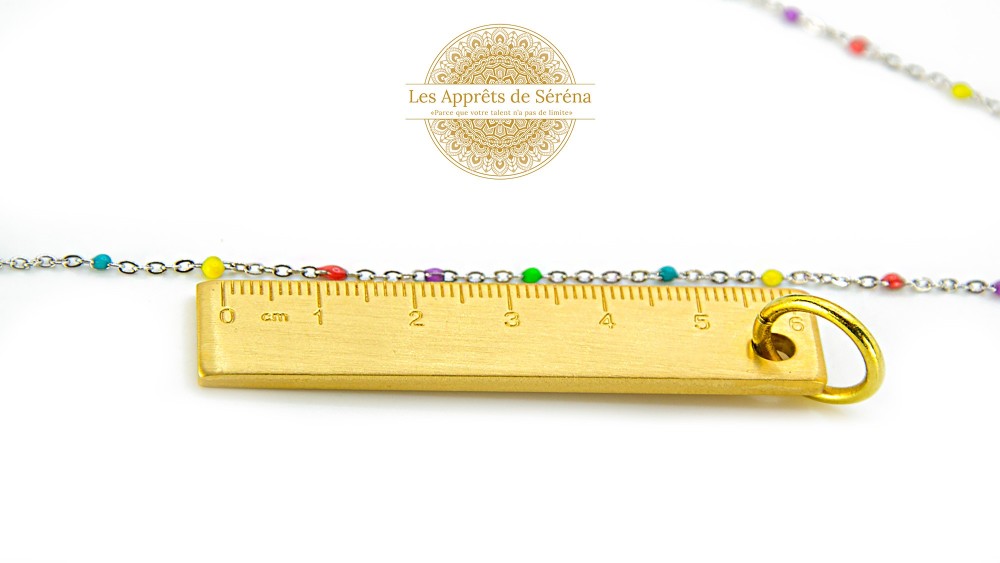 copy of Chaîne acier 304 dorée émaillée rouge 1.5mm