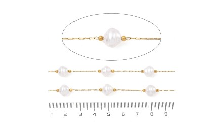 copy of Châine perlée en laiton brut perles noires 4mm