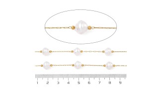 copy of Châine perlée en laiton brut perles noires 4mm