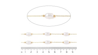 copy of Châine perlée en laiton brut perles noires 4mm