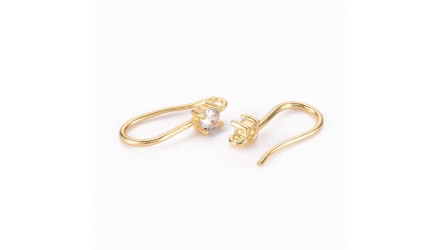 copy of Crochet d'oreille en laiton ouvragé plaqué or 18k