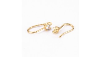 copy of Crochet d'oreille en laiton ouvragé plaqué or 18k