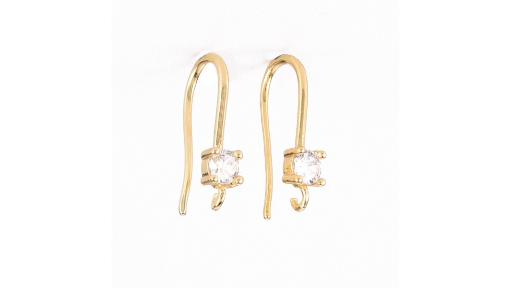 crochet d'oreille 18k strass