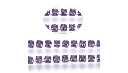 chaine de strass violette