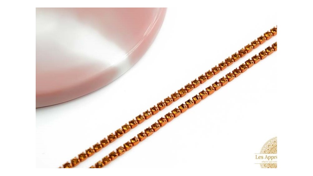 chaine strass orange