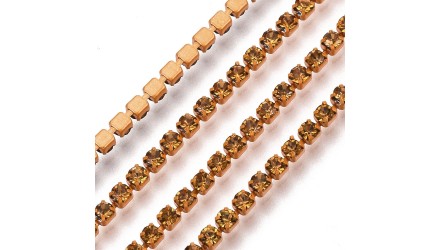 chaine strass orange 2mm