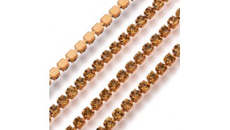 chaine strass orange 2mm