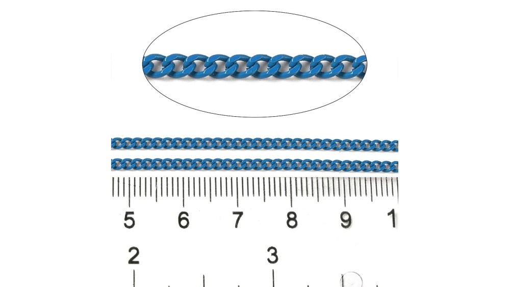 copy of Chaîne acier inoxydable maille gourmette 3x2mm vert sapin