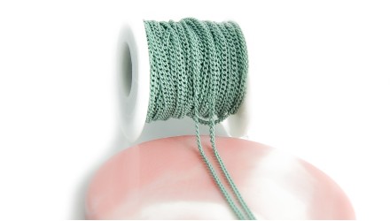 copy of Chaîne acier inoxydable maille gourmette 3x2mm vert sapin