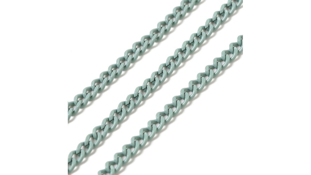 copy of Chaîne acier inoxydable maille gourmette 3x2mm vert sapin