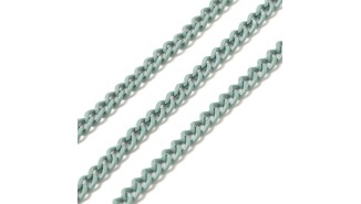 copy of Chaîne acier inoxydable maille gourmette 3x2mm vert sapin