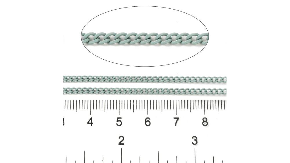 copy of Chaîne acier inoxydable maille gourmette 3x2mm vert sapin