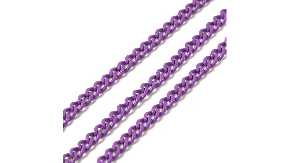 copy of Chaîne acier inoxydable maille gourmette 3x2mm vert sapin