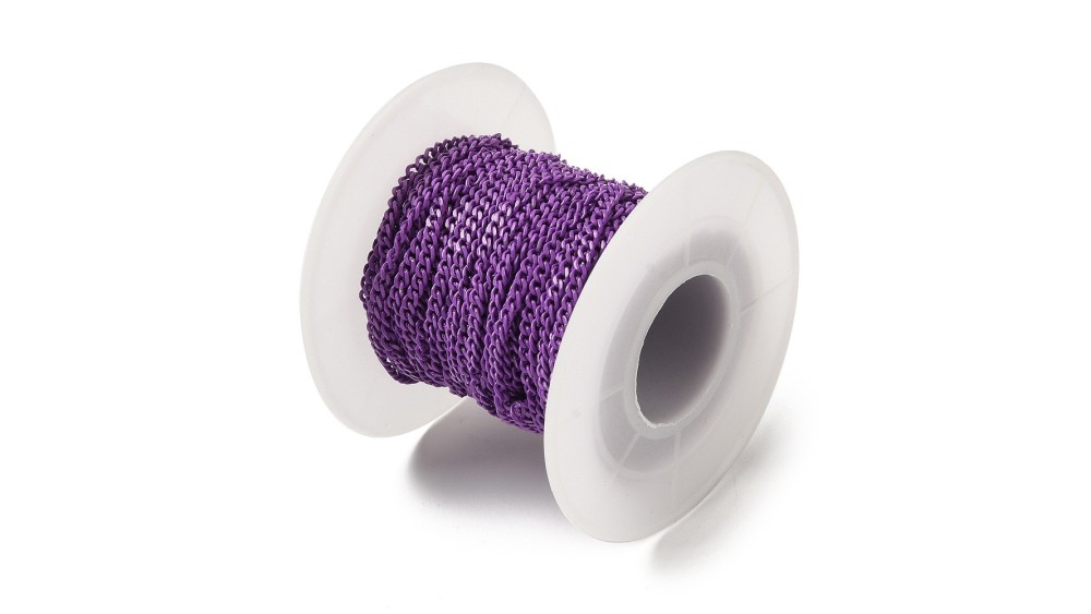 copy of Chaîne acier inoxydable maille gourmette 3x2mm vert sapin