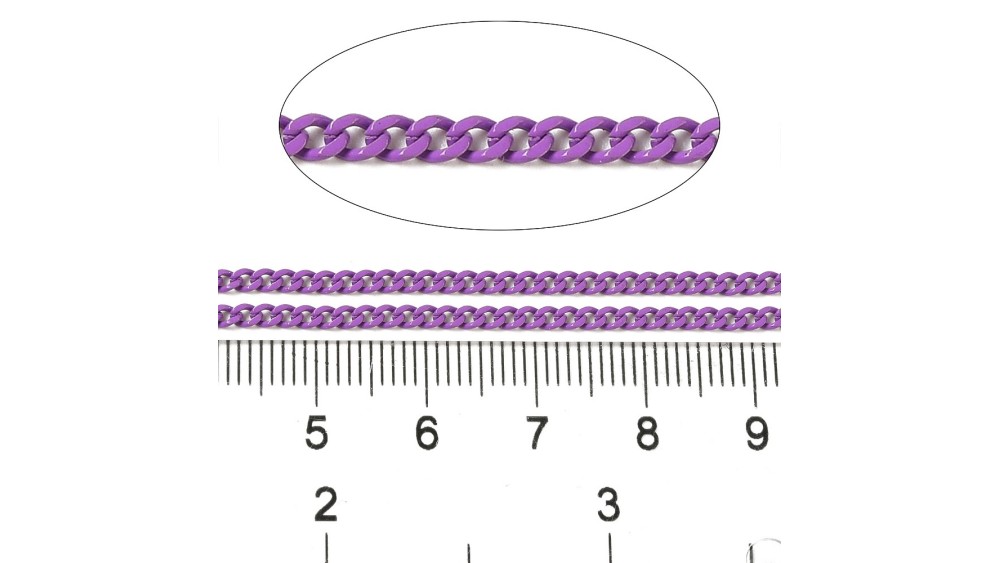 copy of Chaîne acier inoxydable maille gourmette 3x2mm vert sapin