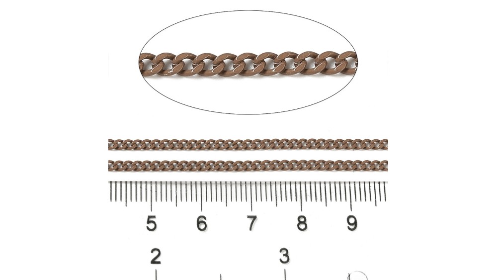 copy of Chaîne acier inoxydable maille gourmette 3x2mm vert sapin