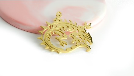 Grand pendentif dragon en acier inoxydable 18k pour création de bijoux