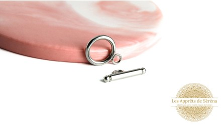 Fermoir Toggle 18mm en  acier inoxydable pour création de bijoux