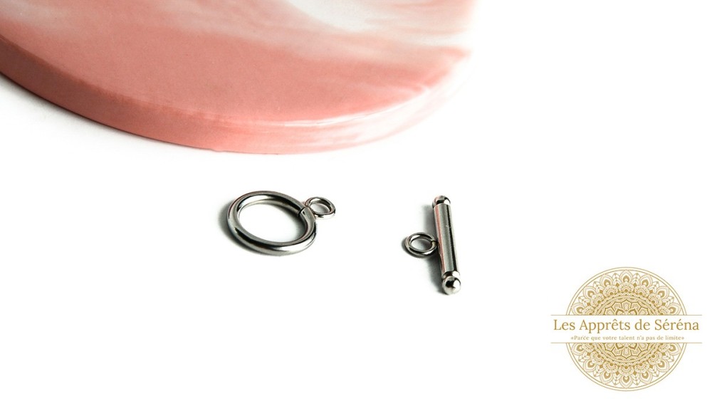 Fermoir Toggle 18mm en  acier inoxydable pour création de bijoux