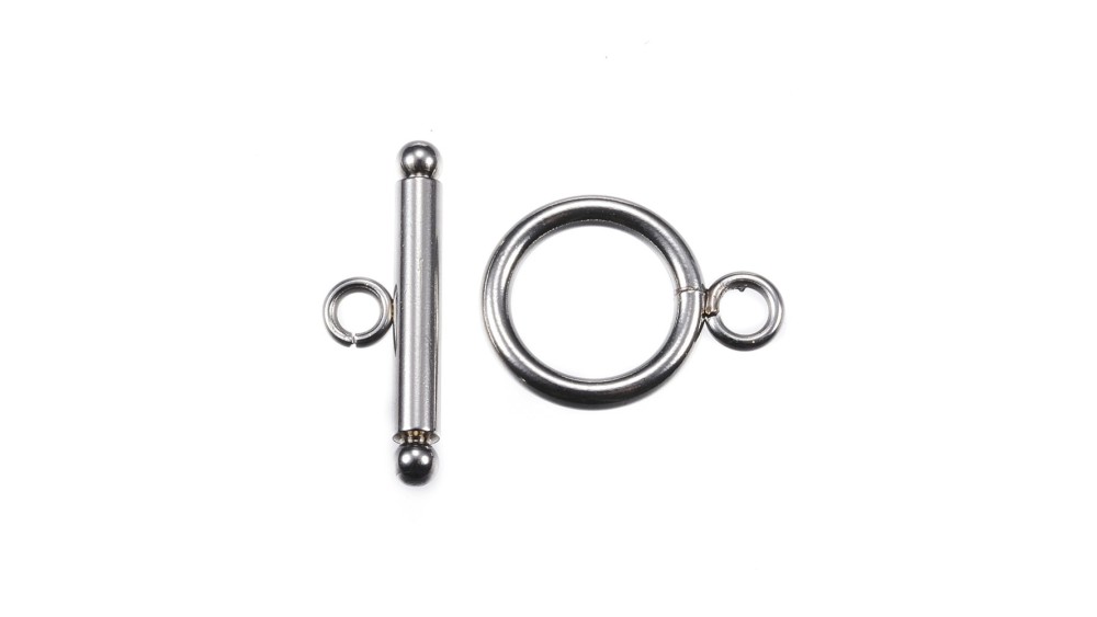 Fermoir Toggle 18mm en  acier inoxydable pour création de bijoux