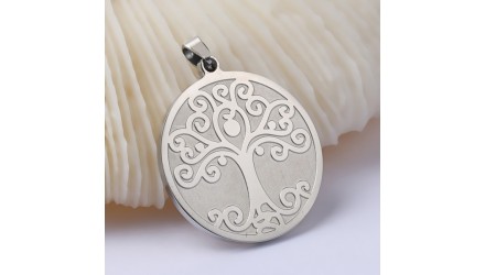 copy of Pendentif arbre de vie gravé acier inoxydable or