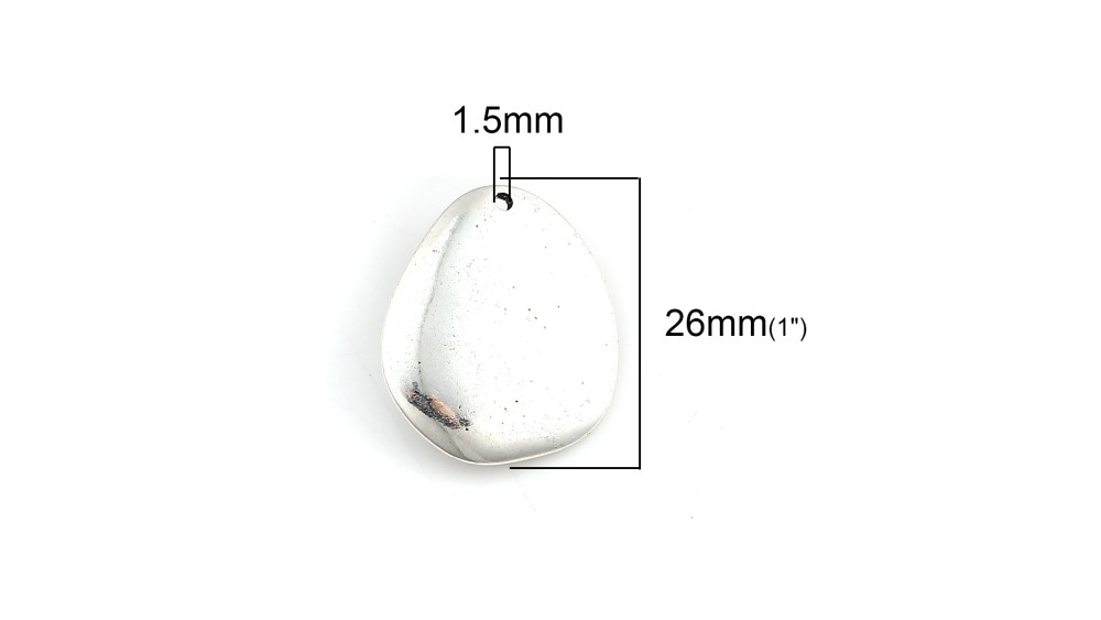 Paire de clips d'oreille goutte lisse en zamak