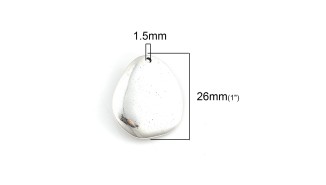Paire de clips d'oreille goutte lisse en zamak
