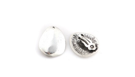 Paire de clips d'oreille goutte lisse en zamak
