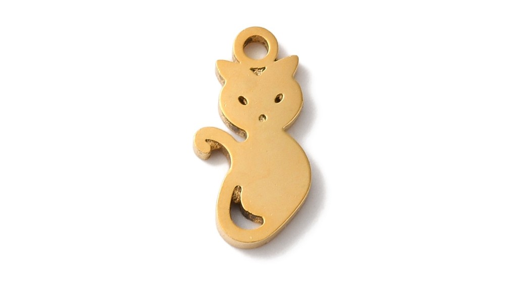 pendentif chat acier