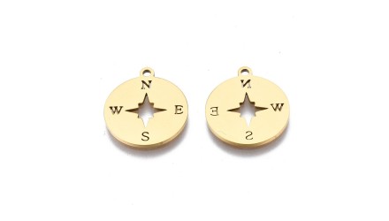 pendentif boussole or