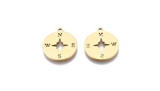 pendentif boussole or