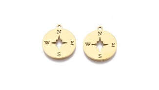 pendentif boussole acier