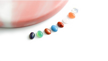 Mini cabochons ovales 6x4mm en pierre naturelle pour création bijoux