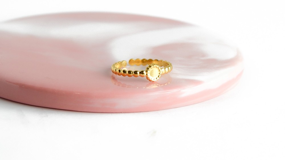 Bague support cabochon 4mm bague acier inoxydable 18k