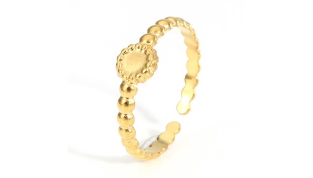 Bague support cabochon 4mm bague acier inoxydable 18k