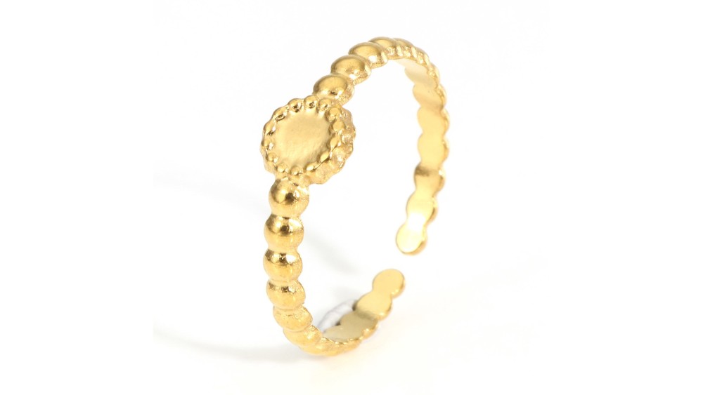 Bague support cabochon 4mm bague acier inoxydable 18k