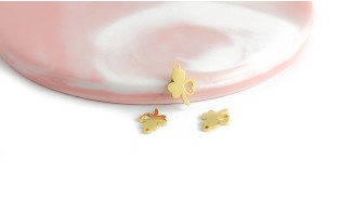 Pendentif trèfle en acier inoxydable or X2