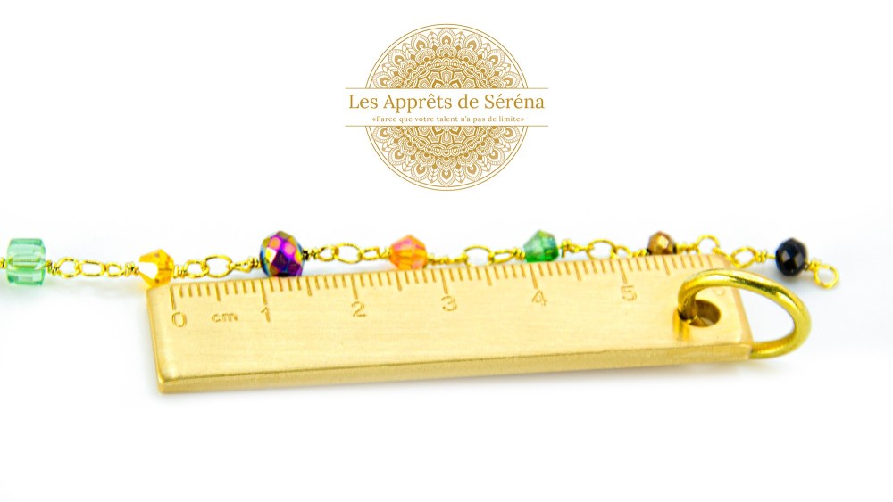 chaine perlée dorée