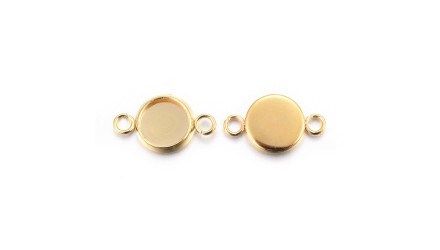 Connecteur support cabochon 6mm acier inoxydable