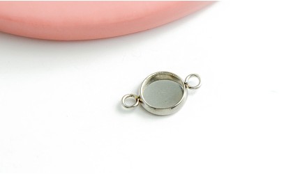 copy of Connecteur support cabochon 6mm acier inoxydable