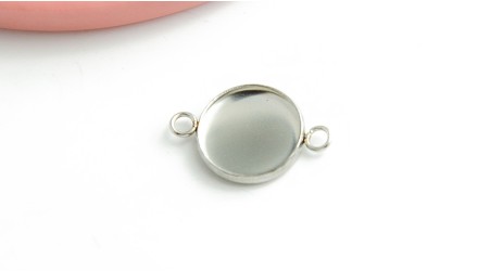 support cabochon 12mm acier