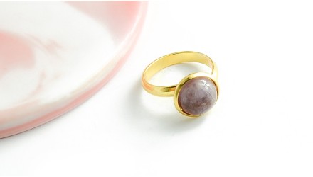 Bague support 10mm acier inoxydable plaqué or 18k