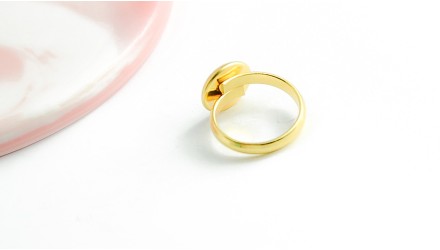 Bague support 10mm acier inoxydable plaqué or 18k