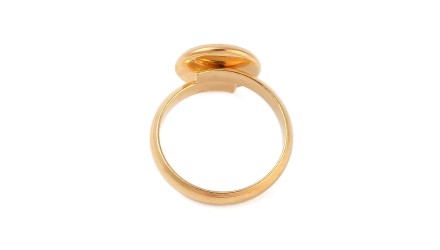 Bague support 10mm acier inoxydable plaqué or 18k