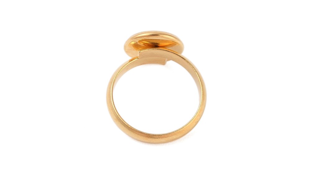 Bague support 10mm acier inoxydable plaqué or 18k