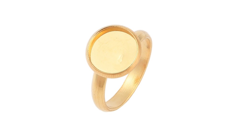 Bague support 10mm acier inoxydable plaqué or 18k