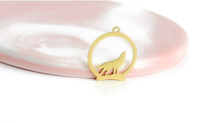 pendentif loup or