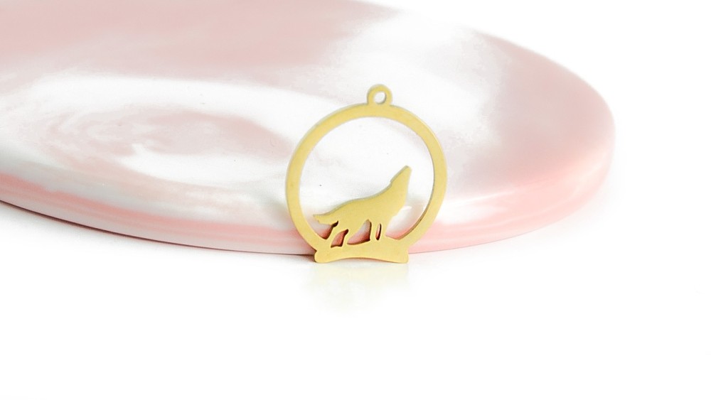 pendentif loup or