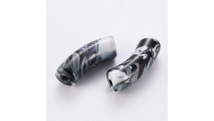 perles tubes bicolore noir et blanc
