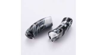 perles tubes bicolore noir et blanc